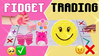 FIDGET TRADING  PINK VS YELLOW 💗💛 WE SCAMMED EACH OTHER 😓 [upl. by Gniy]