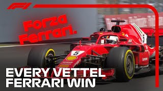 All Sebastian Vettels Ferrari Wins  Team Radio Best Bits [upl. by Rosio505]