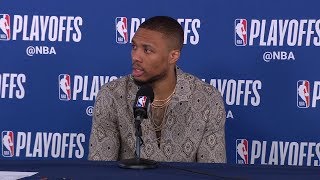 Damian Lillard Talks Russell Westbrook  Postgame Interview  April 19 2019 NBA Playoffs [upl. by Nylaras]