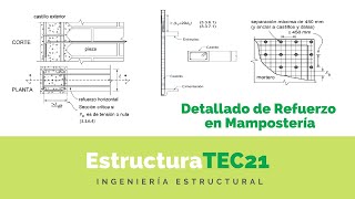 ¿Cuál es el detallado de refuerzo en MAMPOSTERÍA [upl. by Bandeen]