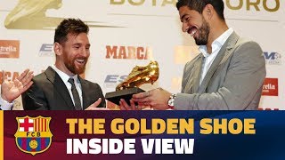 BEHIND THE SCENES Messi receives his 4th Golden Shoe [upl. by Margit]