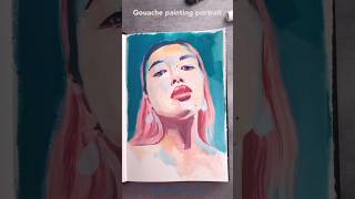 Gouache painting portrait timelapse shorts [upl. by Einwahs74]