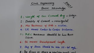 Civil Engineering Basic Knowledge part 1 [upl. by Eimmit]