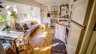 Spacious RV CONVERTED into Gorgeous TINY HOME [upl. by Crispas800]