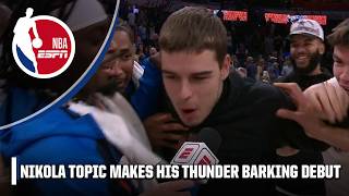 Chet Holmgren reacts to TAKING DOWN Wemby 😤  Nikola Topics BARKING DEBUT 🐶  NBA on ESPN [upl. by Mackler]