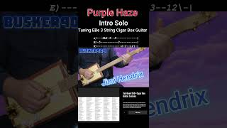 Purple Haze Intro Solo w Tab by Jimi Hendrix  3 String Cigar Box Guitar no chat Lesson shorts [upl. by Aisad]