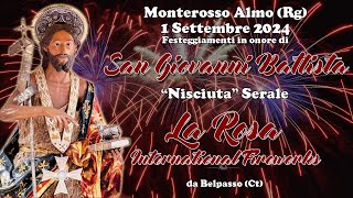 MONTEROSSO ALMO Rg  San GIOVANNI BATTISTA 2024  LA ROSA INTERNATIONAL FIREWORKS Night Show [upl. by Ynnos970]