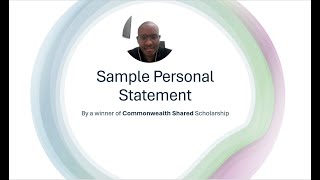 Sample Personal statement Commonwealth Shared Scholarship Winner [upl. by Nywnorb]