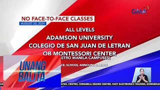 No facetoface classes as of 709 AM August 20 2024  Unang Hirit [upl. by Atnod]