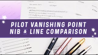 Pilot Vanishing Point Fountain Pen 6 Nibs and Line Comparison [upl. by Akkina292]