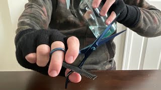 ASMR 1 MINUTE HAIRCUT TYPING SPRAYING COMBING CUTTING [upl. by Akeihsal799]