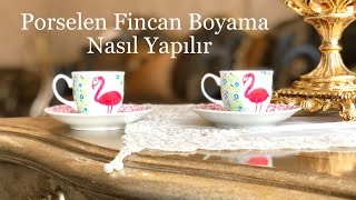 PORSELEN FİNCAN BOYAMA NASIL YAPILIR  Kendin Yap Atölyesi [upl. by Ornie959]