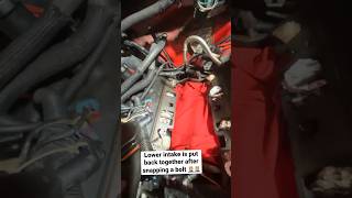 Snapped a bolt for lower intake 🤦🏼‍♂️🤦🏼‍♂️ …… cars automobile gmc mechanic reels [upl. by Schiff]