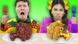 GOLD VS CHOCOLATE FOOD CHALLENGE IN 24 HOURS  EATING ONLY RICH VS BROKE FOOD BY SWEEDEE [upl. by Imehon]