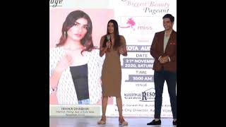 Ishika Dhabhai  Elite Miss Rajasthan  Rising Star 2019  During Kota Audition 2020 [upl. by Redienhcs]