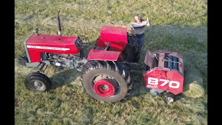 Massey Ferguson 290 with B70 Staalmeester baler in action [upl. by Ianteen]