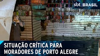 Moradores de Porto Alegre acampam em acostamento de rodovia  SBT Brasil 240524 [upl. by Ahsenhoj]