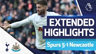 Spurs thrash Newcastle in race for Premier League top four EXTENDED HIGHLIGHTS SPURS 51 NEWCASTLE [upl. by Sorodoeht]