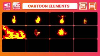 Fire Elements And Transitions  Motion Graphics Pack [upl. by Adelice]