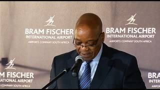 President Zuma opens the newly renamed Bram Fischer International Airport [upl. by Hurlee]