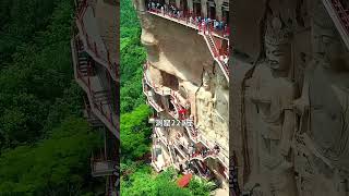 Maijishan Grottoes Gansu ChinaAmazing cliff landscapes in China  修在悬崖绝壁上的麦积山石窟 Amazing Places [upl. by Eceirahs902]