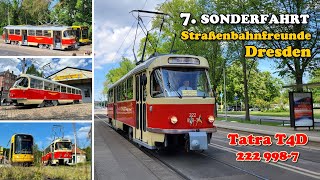 Straßenbahn Dresden  7 Tatra Sonderfahrt der Straßenbahnfreunde Dresden 12052024 [upl. by Irol]