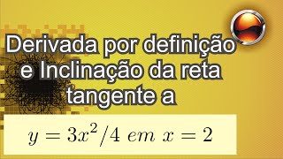 Inclinação da reta tangente  y3x²4 em x2  por definição [upl. by Donnenfeld]