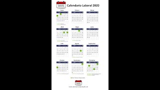 Calendario Laboral 2020  Días Festivos Nacionales para 2020 Todos los Puentes NO VAYAS A TRABAJAR [upl. by Enirroc63]