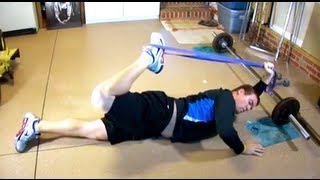 STRETCH MUSCLES USING RESISTANCE BANDS QUADS FLEXIBILITY [upl. by Remus570]