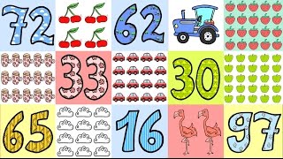 Deutsch lernen Zahlen bis 100  Adjektive  Substantive  German for children numbers [upl. by Suirauqram]