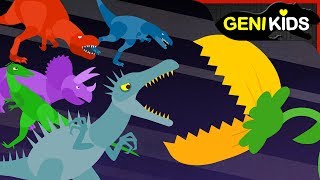 ▶Genikids Dino Movie◀ 6 Traip in a Hilarious Food Chain  Dinosaurs Short Cartoon for Kids [upl. by Annawek]