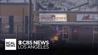 Woman intentionally crashes into Canoga Park taco shop police say [upl. by Decrem785]