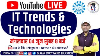 🔴LIVE  IT Trends and Technologies  PGDCA and DCA Second Sem Classes By Arvind [upl. by Ianteen]