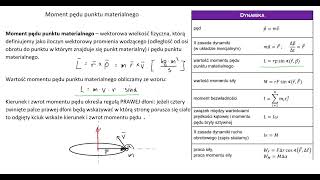 Bryła sztywna moment pędu zasada zachowania momentu pędu  teoria [upl. by Sinnel]