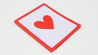 Very Easy Valentines Day Greeting Cards  How to Make Simple Valentine Greeting Card at Home [upl. by Drofxer]