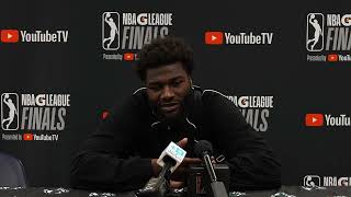 Neemias Queta Postgame Press Conference Finals Game 1 Win over OKC Blue [upl. by Elyrad]