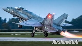 Afterburner After Dark CF18 Hornet Night Demo  Airshow London 2021 [upl. by Aisined731]