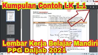 Unduh Contoh LK PPG Daljab 2021 LK 11 Lembar Kerja Belajar Mandiri Modul Profesional dan Pedagogi [upl. by Obla]