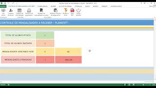 Planilha Excel cadastro de alunos e controle de mensalidades a receber de Academia e Escolas [upl. by Gustin]