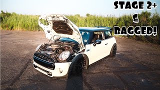 Stage 2 amp Bagged 300 HP F56 Mini Cooper S Is An Absolute Blast Insane Sounding Exhaust [upl. by Saalocin]