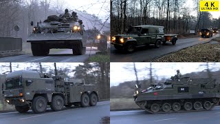 British Army Challenger CRARRV Warrior MAN SV Recovery Land Rover Defender Wolf Penman Trailer FV432 [upl. by Hakkeber]