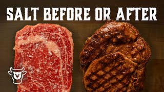 When To Salt A Steak  Right Before or After Cooking [upl. by Asilrac]