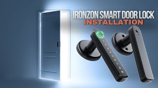 IRONZON Fingerprint Door Lock Door Knob with Keypad Keyless Entry Door Lock with Handle [upl. by Selig]