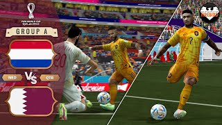 PES 6 Firebird Patch 23  Netherlands v Qatar  FIFA World Cup Qatar 22  Realistic Match Gameplay [upl. by Rubliw]