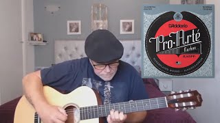 DAddario ProArte EJ45FF Normal Tension Carbon Strings Review  Taylor Academy 12eN [upl. by Anairam]