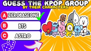 CAN YOU GUESS THE KPOP GROUPS BY CHARACTERS  kpop quiz game [upl. by Siroled]