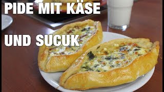 TÜRKISCHE PIDE MIT KÄSE UND SUCUK  so lecker und knusperig Canans Rezepte [upl. by Rot]