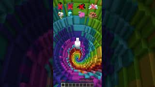 Rainbow Dropper vs Falling Mobs meme minecraft shorts [upl. by Ketti]