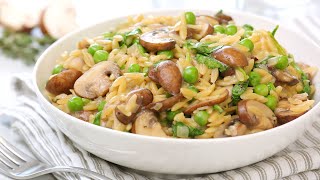 One Pot Mushroom Orzo  Quick  Healthy Weeknight Dinner Recipes [upl. by Nitreb]