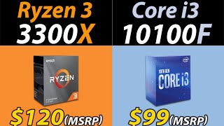 Ryzen 3 3300X Vs i310100F  RTX 3080 and RTX 3060  1080p Gaming Benchmarks [upl. by Melvena138]